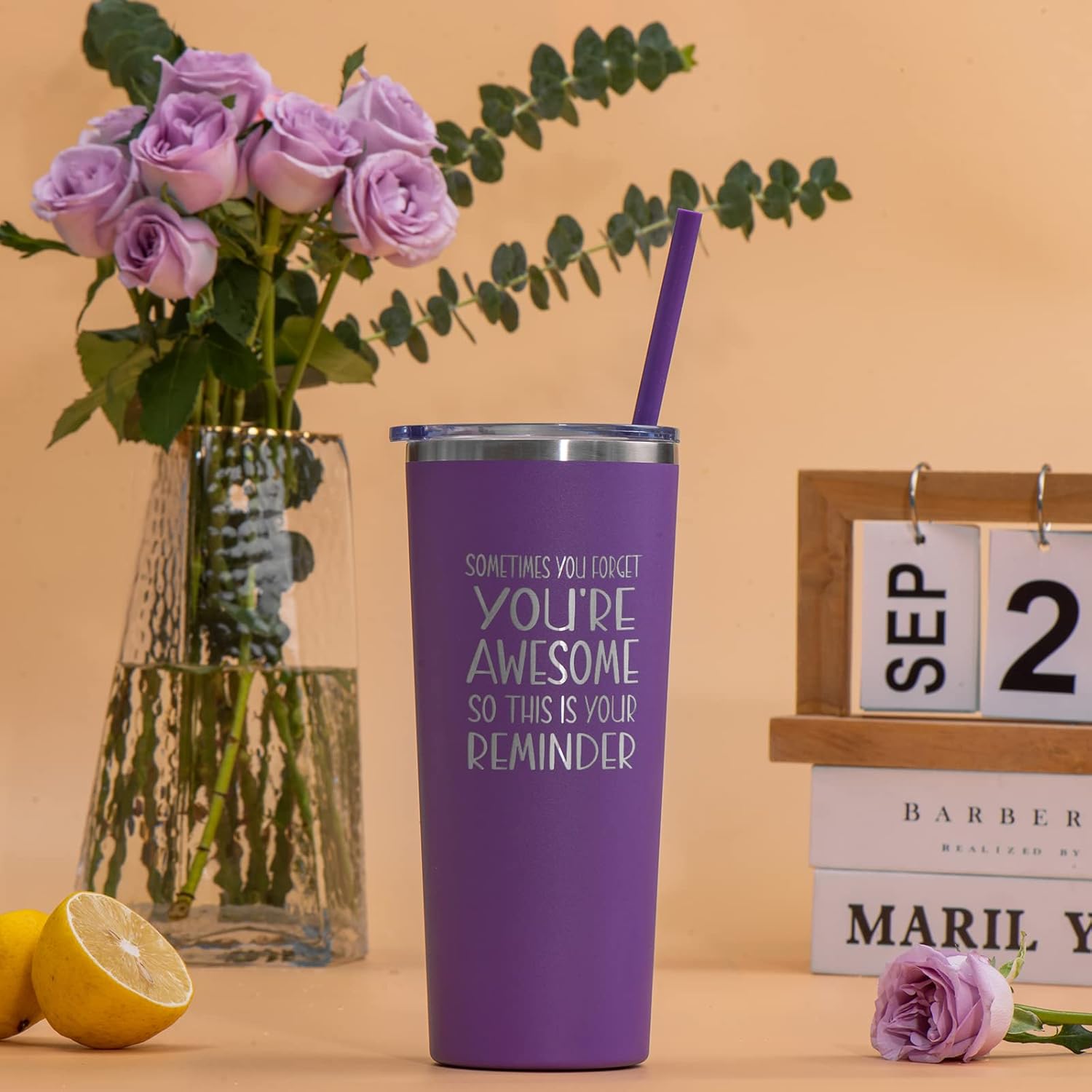 Birthday Gift for Women Friends Female, Thank You & Inspirational Gifts, Birthday Presents for Friend,Her,Coworker,Employee-22 Oz Stainless Steel Tumbler - Image 6