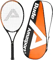 AMA SPORT Raquetes de tênis Pro Dude - 68,5 cm - Raquete de tênis composta de carbono - Raquete de tênis intermediária para iniciantes - Pré amarrada