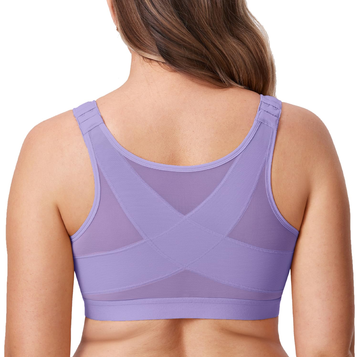DELIMIRAPlus Size Non-Padded Posture Corrector Front Bra Without Underwire