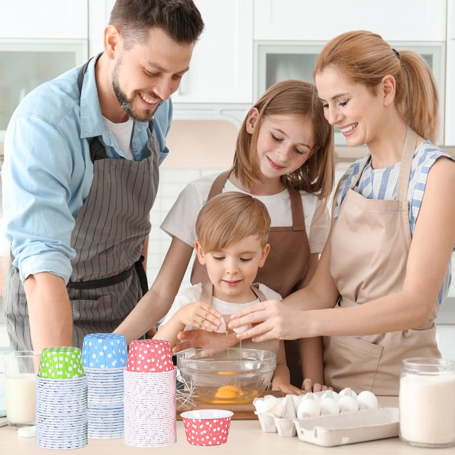 100 Pezzi Pirottini per Cupcake, Mini Pirottini di Carta per Cupcake, Involucro per Muffin di Compleanno, Stampini per Cupcake Fodere per Tazze per Feste e Matrimoni(Bianco)