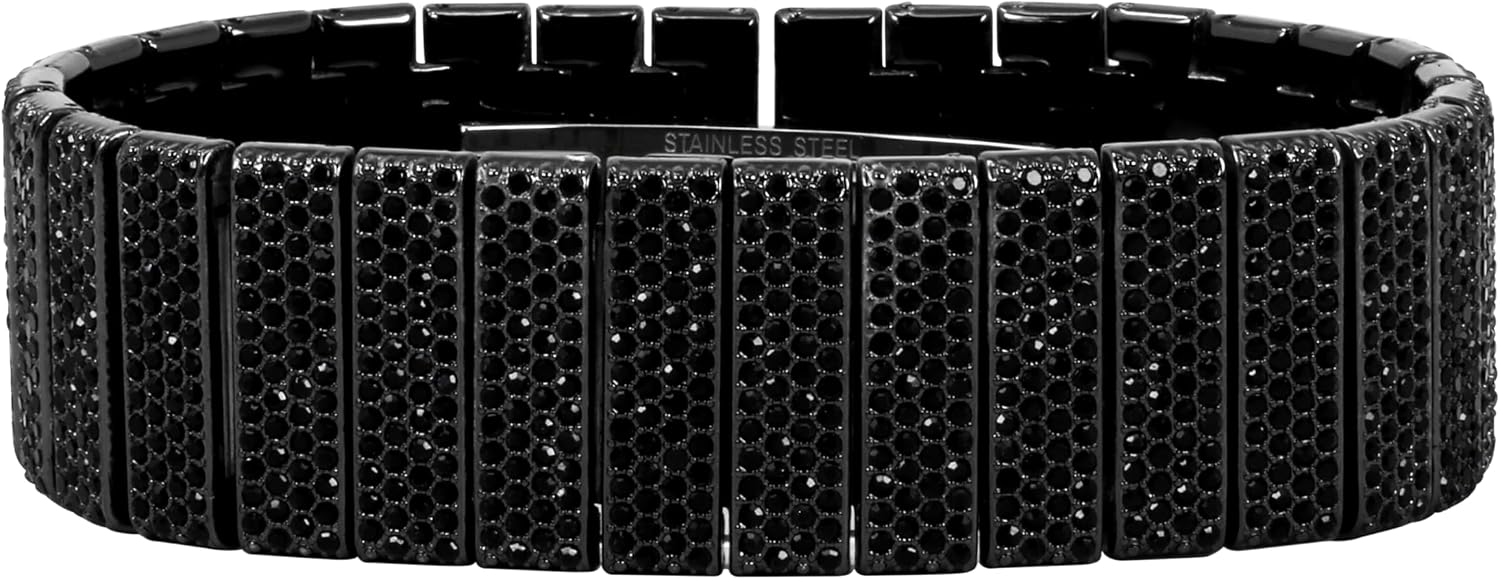 Techno Pave Men's 46mm Fully Iced Out Diamond Watch & Bracelet Set
