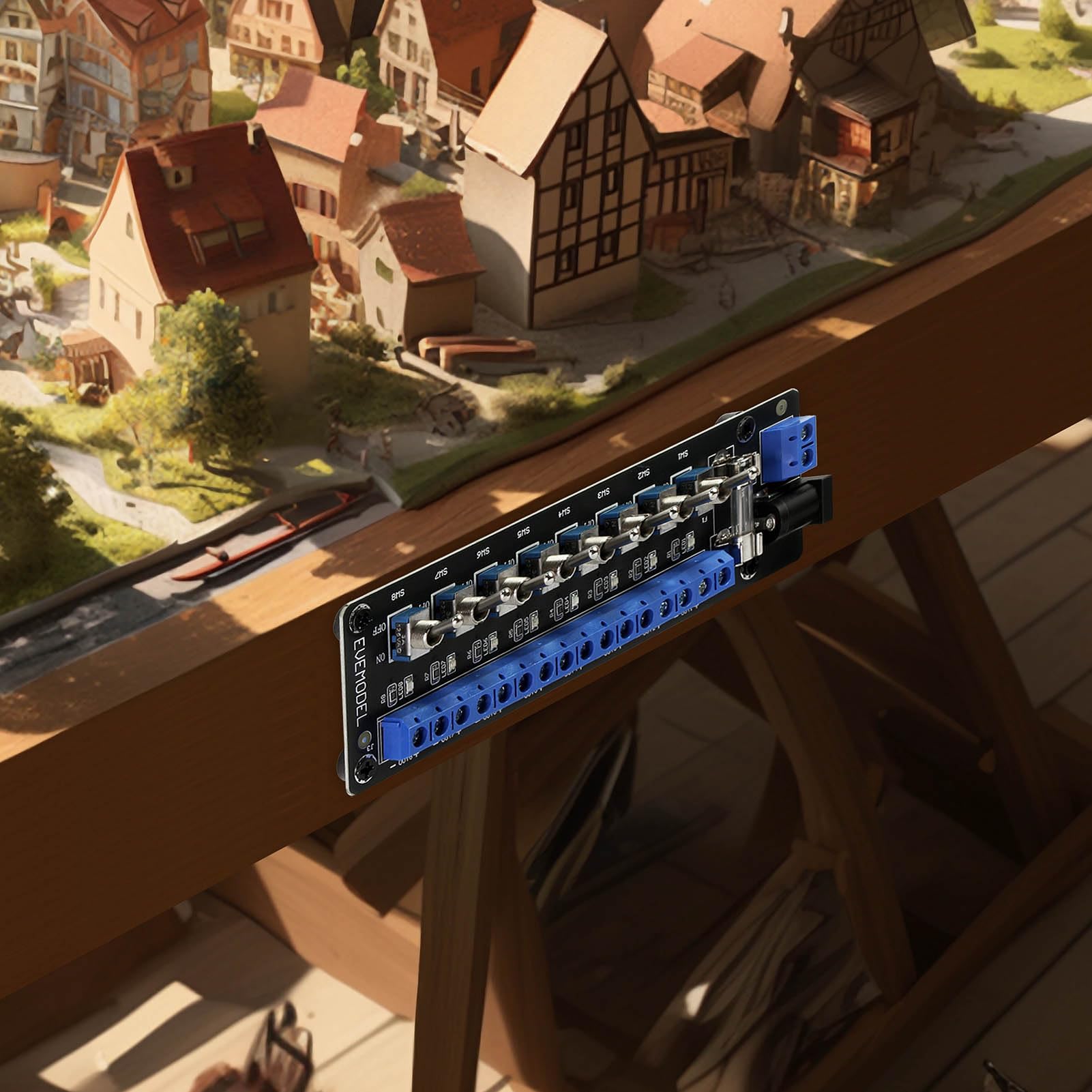 Evemodel 1 lot de 8 interrupteurs à bascule miniatures 3-24 V CC - Commutateur CC - Distributeur de courant - Multiprise - Panneau de distribution