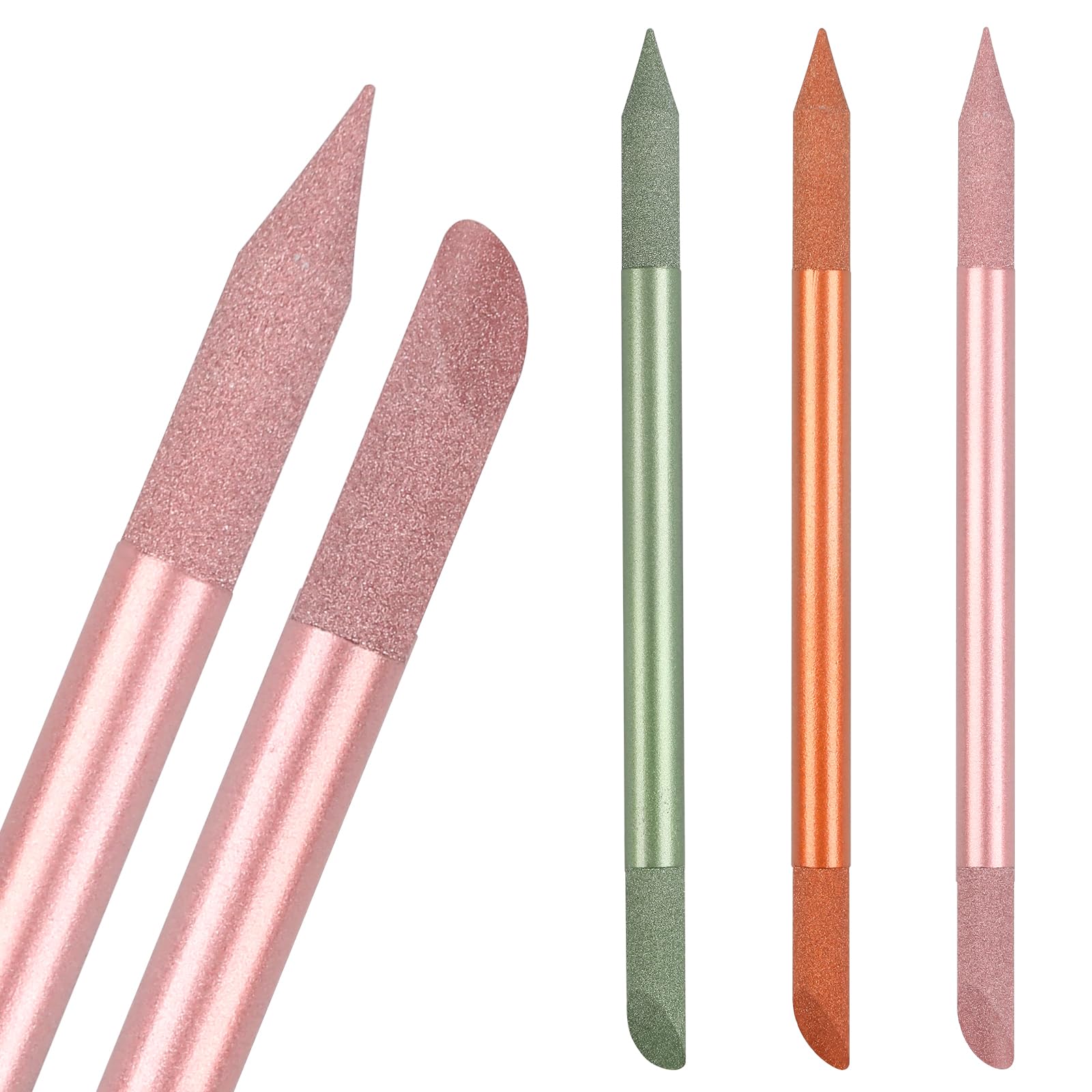 Nagelhautschieber aus Glas, 3 Stück, Kristall-Nagelhautschieber, doppelseitige Glas-Nagelfeile und Nagelhautschieber, Stick-Set, Maniküre, Pediküre, Nagelhautschieber, Werkzeuge für Nägel und