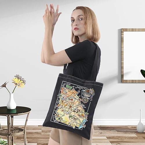 Miniatura 5 de LEVLO Fun State Map Of Georgia Tote Bag Georgia Travel Souvenir Gift 1940's Georgia Cartoon Illustration Shoulder Bag