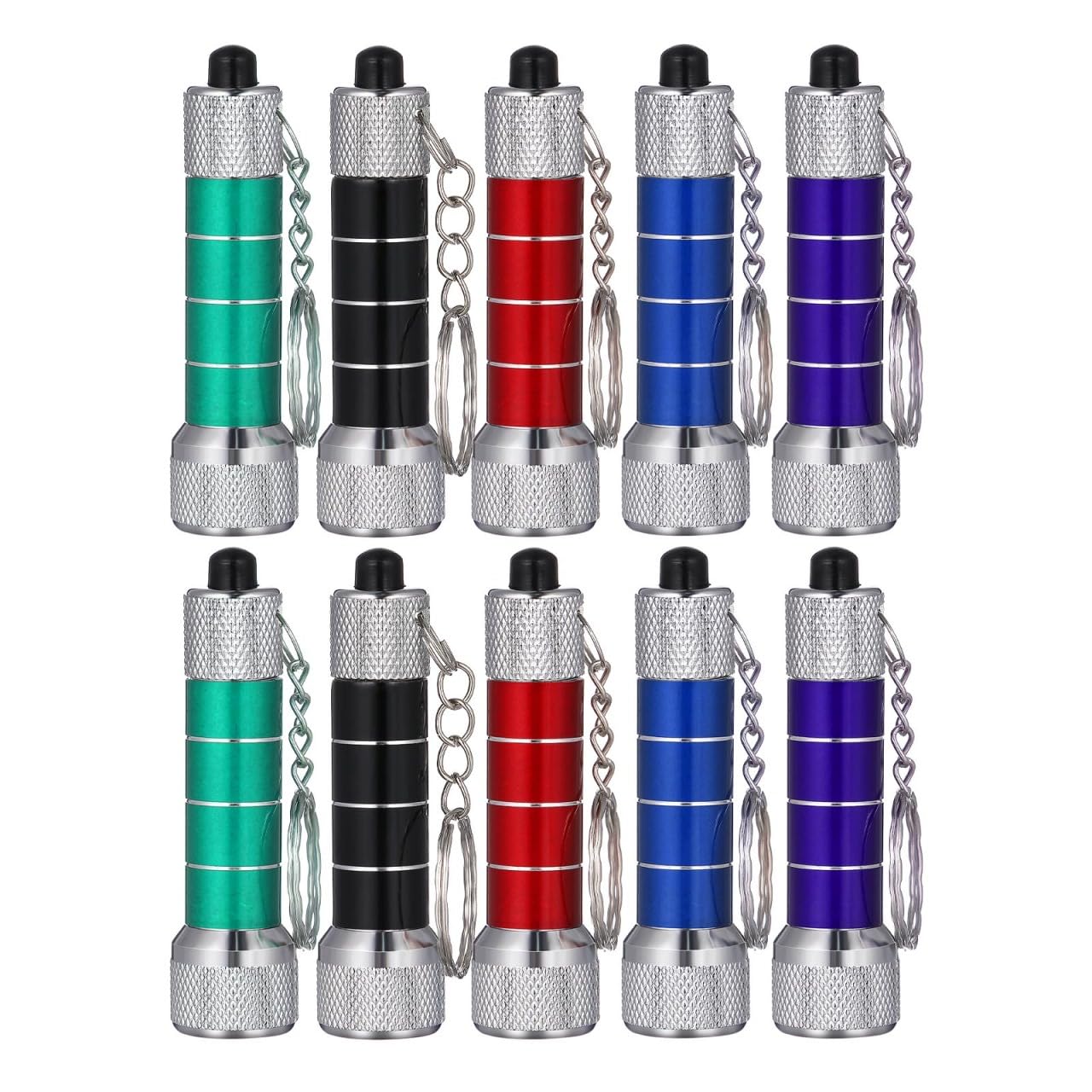 Garneck 10Pcs Mini Torch Keyrings 5 Led Powerful Flashlight Keychain Set for Outdoor Camping Emergency Use Portable Small Led Torch
