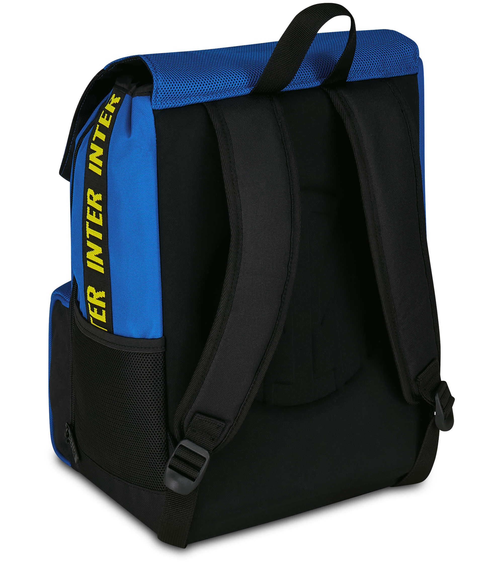 Seven Inter Zaino Calcio Doppio Scomparto Estensibile, Blu, Maxi Capienza, Schienale Preformato, Bambino, Elementare