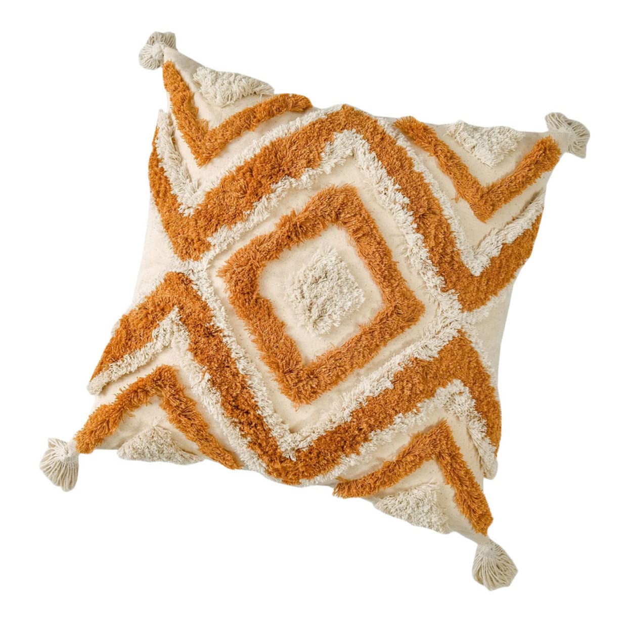 Taie oreiller décorative orange brûlé pour chambre élégante et moderne