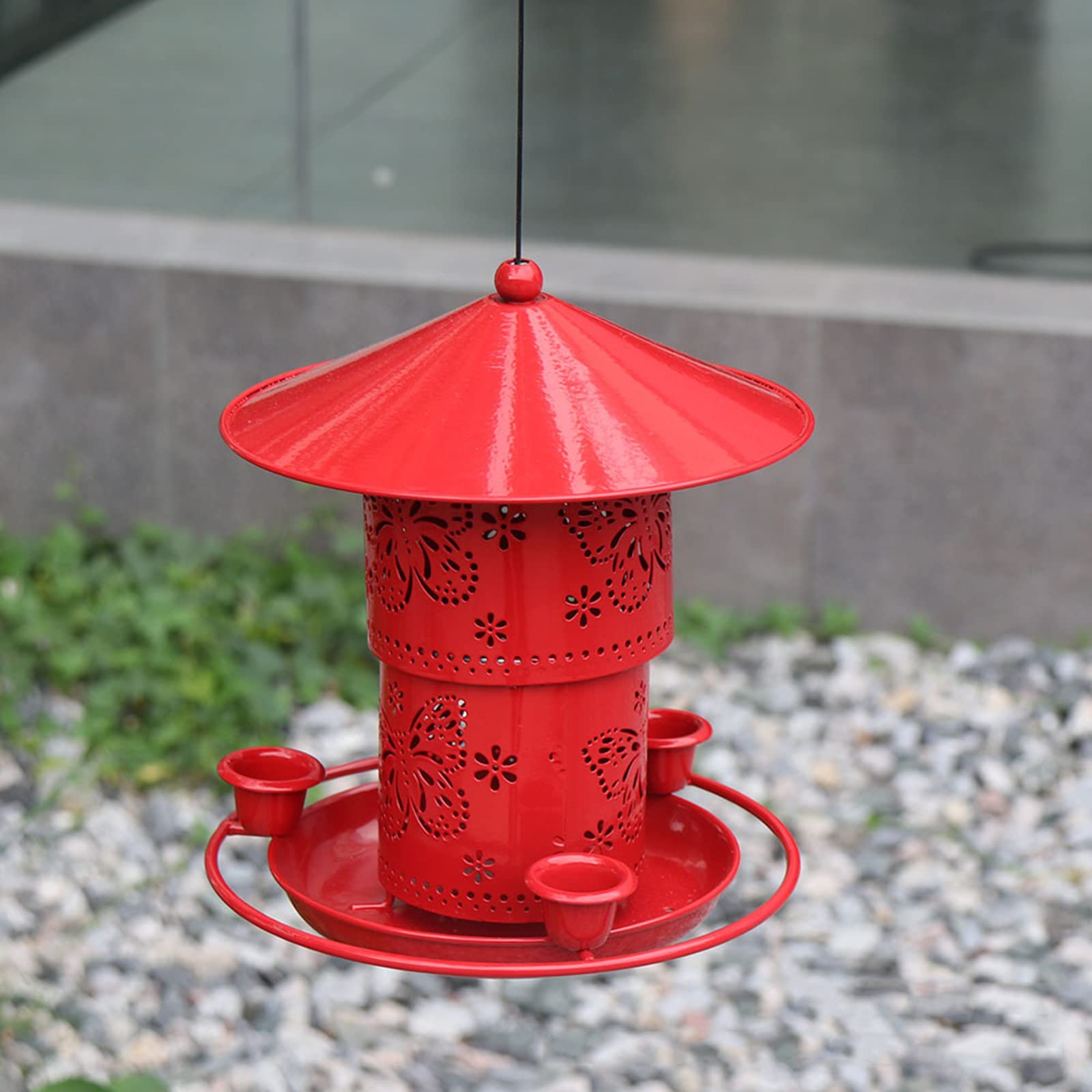 Mangiatoia per colibrì Alimentatore per colibrì per piccoli uccelli selvatici Facile da pulire Fornitura d'acqua sospesa per giardino giardino all'aperto Appeso Uccello Acqua