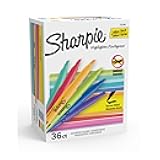 Pocket Highlighters, Narrow Chisel Tip, 12Assorted Fashion Colors, 36 Count - For Studying, Note-Taking, School, College, Office, Student & Teacher Supplies