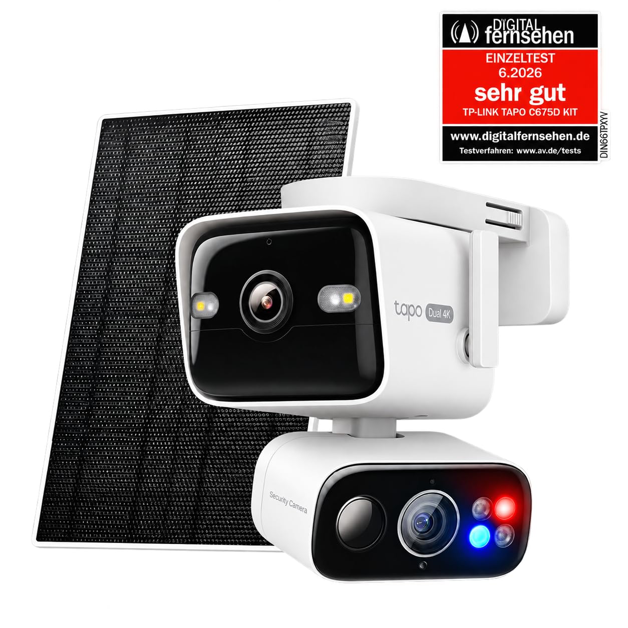 Tapo C675D KIT 4K Solar-Überwachungskamera Außen mit Akku, 169° Ultraweitwinkel & 6mm Teleobjektiv, Dualband-WLAN, KI-Erkennung, lokaler Speicher per microSD oder H500 Hub, 2026 Flaggschiff-Modell