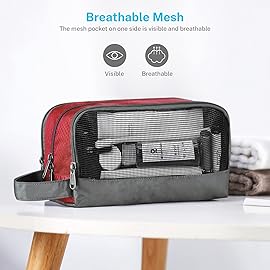 Gonex Travel Toiletry Bag Nylon, Shaving Bag Toiletry Organizer Red