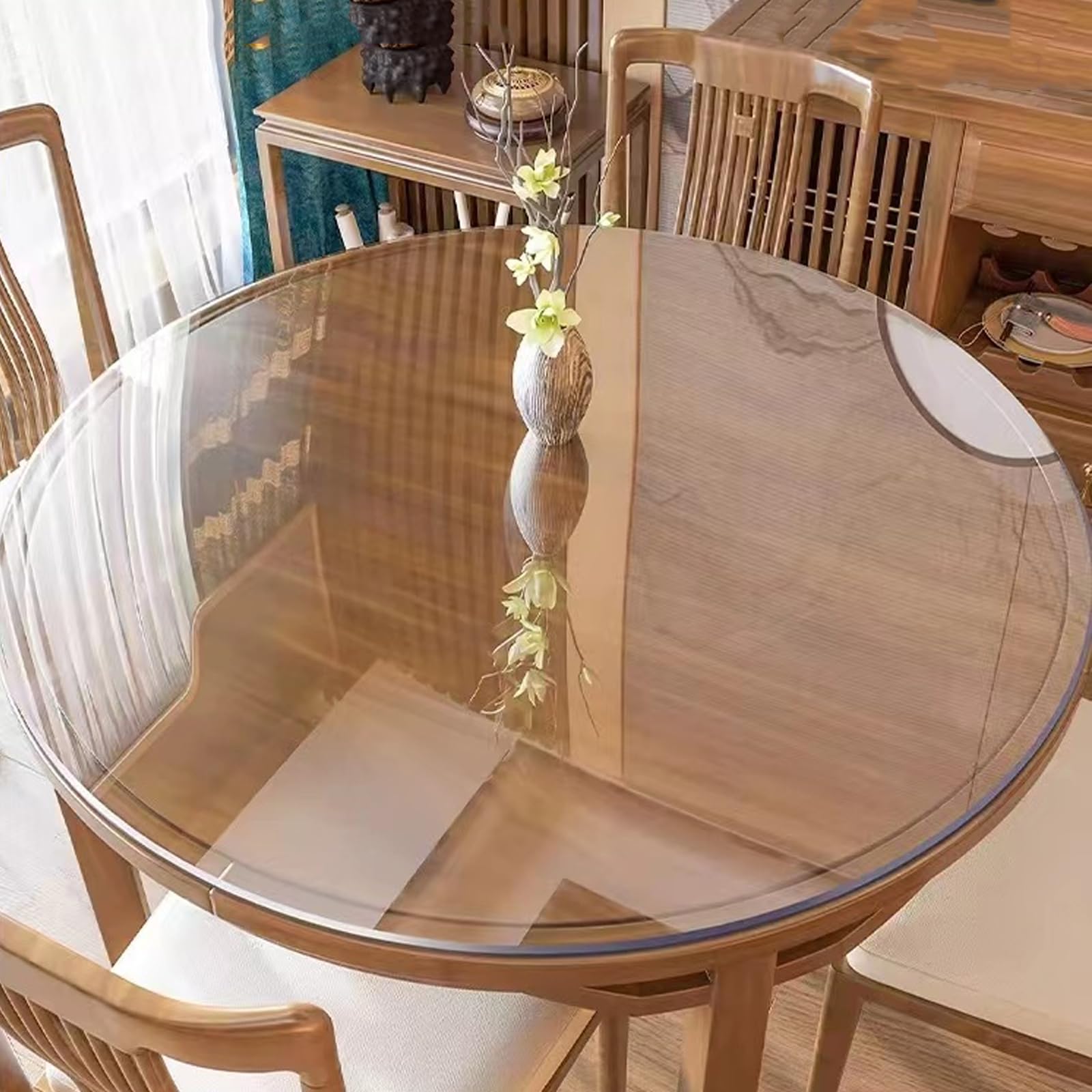 Nappe de table de 3mm épaisse ronde transparente film anti-rayure