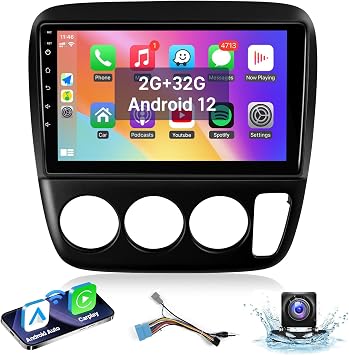 Car Stereo for Honda CRV 1997 1998 1999 2000 2001 Radio 2+32G | Leadfan with Wireless Carplay Android Auto, 9 TouchScreen in-Dash Bluetooth WiFi GPS Navigation SWC Backup Camera Manual AC