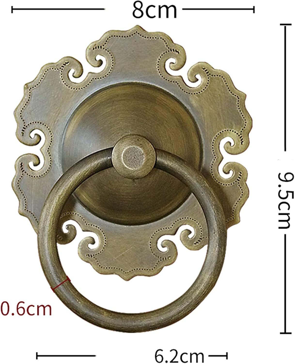 European Flower Shape Door Knocker Antique Bronze Wood Front Door Handle Retro Garden Courtyard Wall Decoration Accessories (Size: 6cm in Diameter) (15cm Diameter) (8cm Diameter)