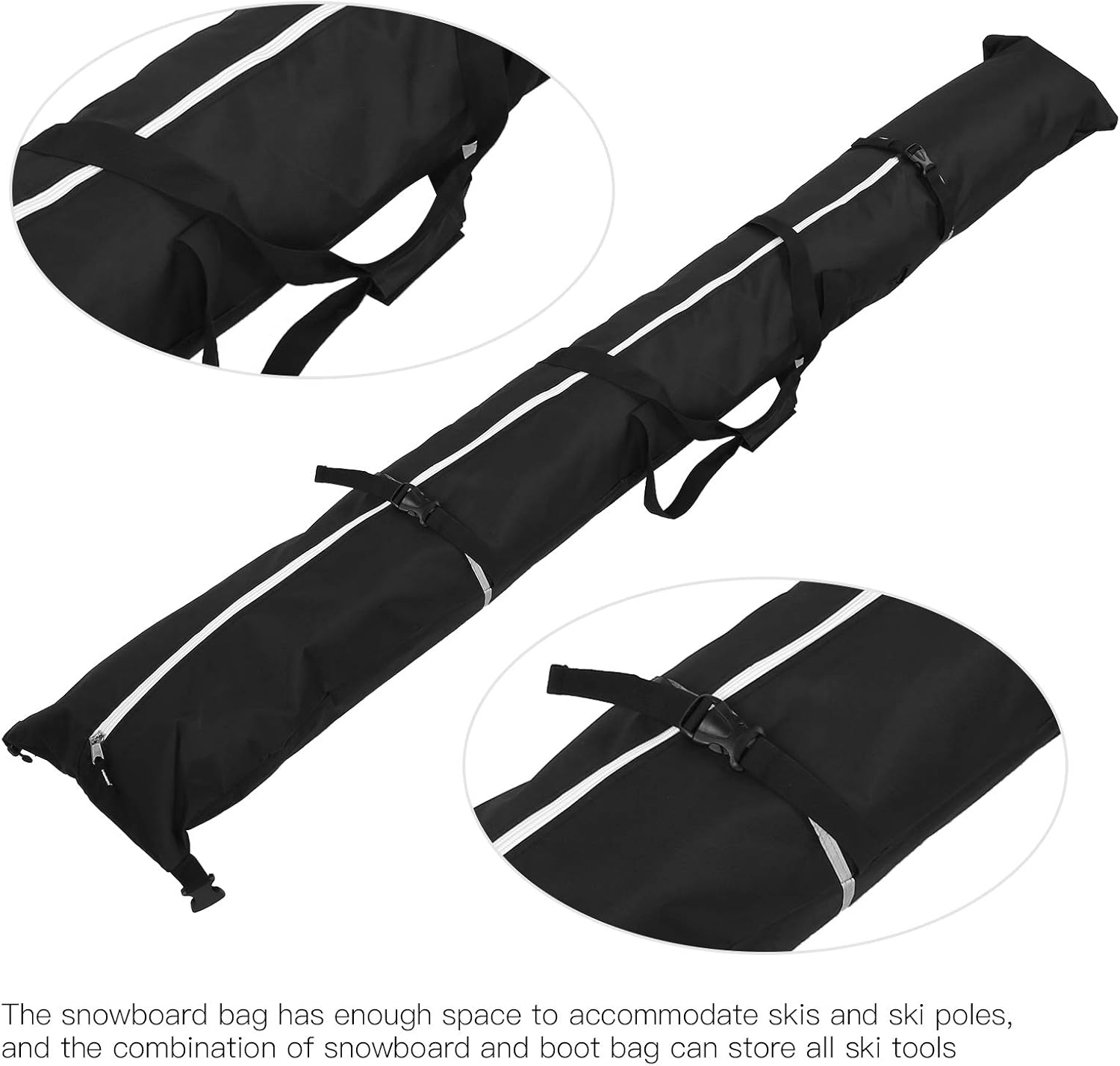 EVTSCAN Nylon Snowboard Bag and Ski Boot Storage Bags Waterproof Carrying Travel Case Set