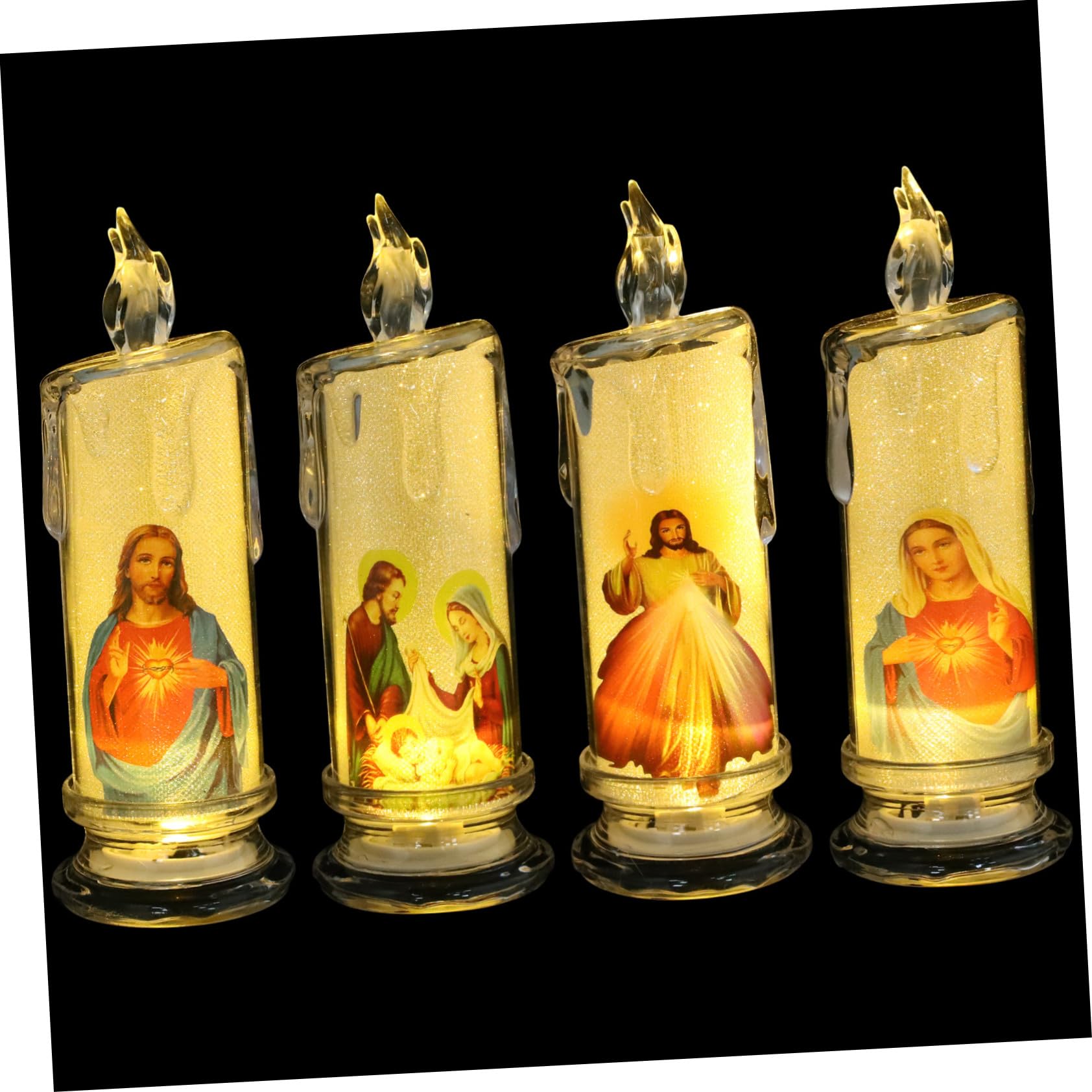 Bougies LED avec socle décoration spirituelle de Noël et Pâques pour maison et bureau