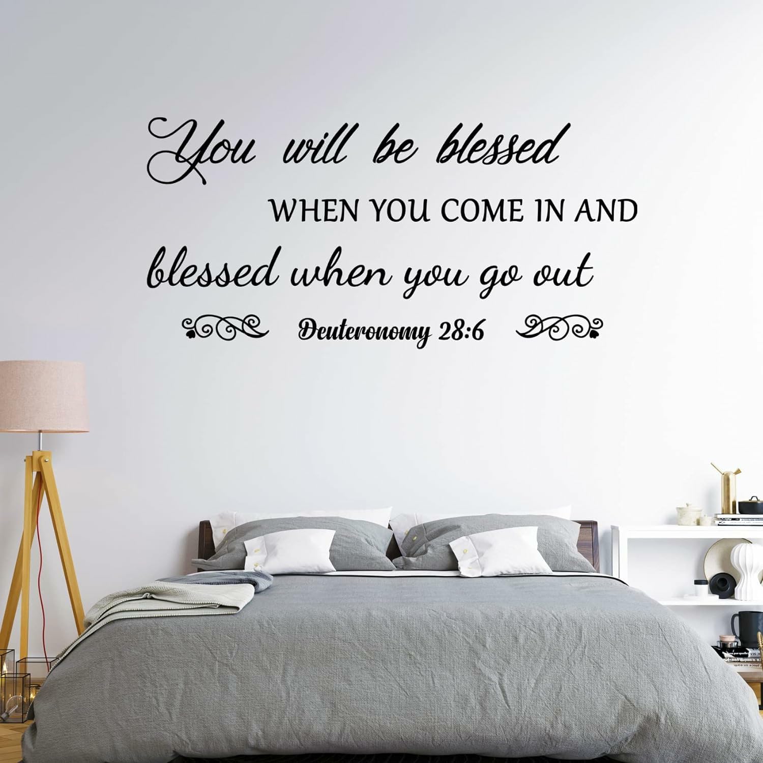 GADGETS WRAP You Will be Blessed When You Come in and Blessed When You go Out - Deuteronomy 28:6 Quote Wall Decal, Living Room Prayer Sticker Quote Bible Religious Scripture Wall Art Sticker-image-29