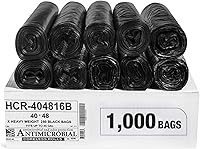 Vista 45 de Aluf Plastics - Bolsas de basura de alta densidad, 10 galones, 1000 unidades, 8 micras (eq), 24 x 24 pulgadas, negras, para baño, oficina