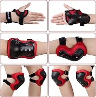 Vista 3 de BOSONER - Rodilleras y coderas para niños y jóvenes, equipo de protección para patines de ruedas, ciclismo, BMX, bicicleta, patineta, patinaje