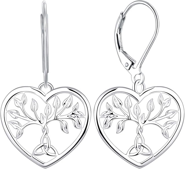 JO WISDOM Women Earrings,925 Sterling Silver Family Tree of Life Drop & Dangle Earrings