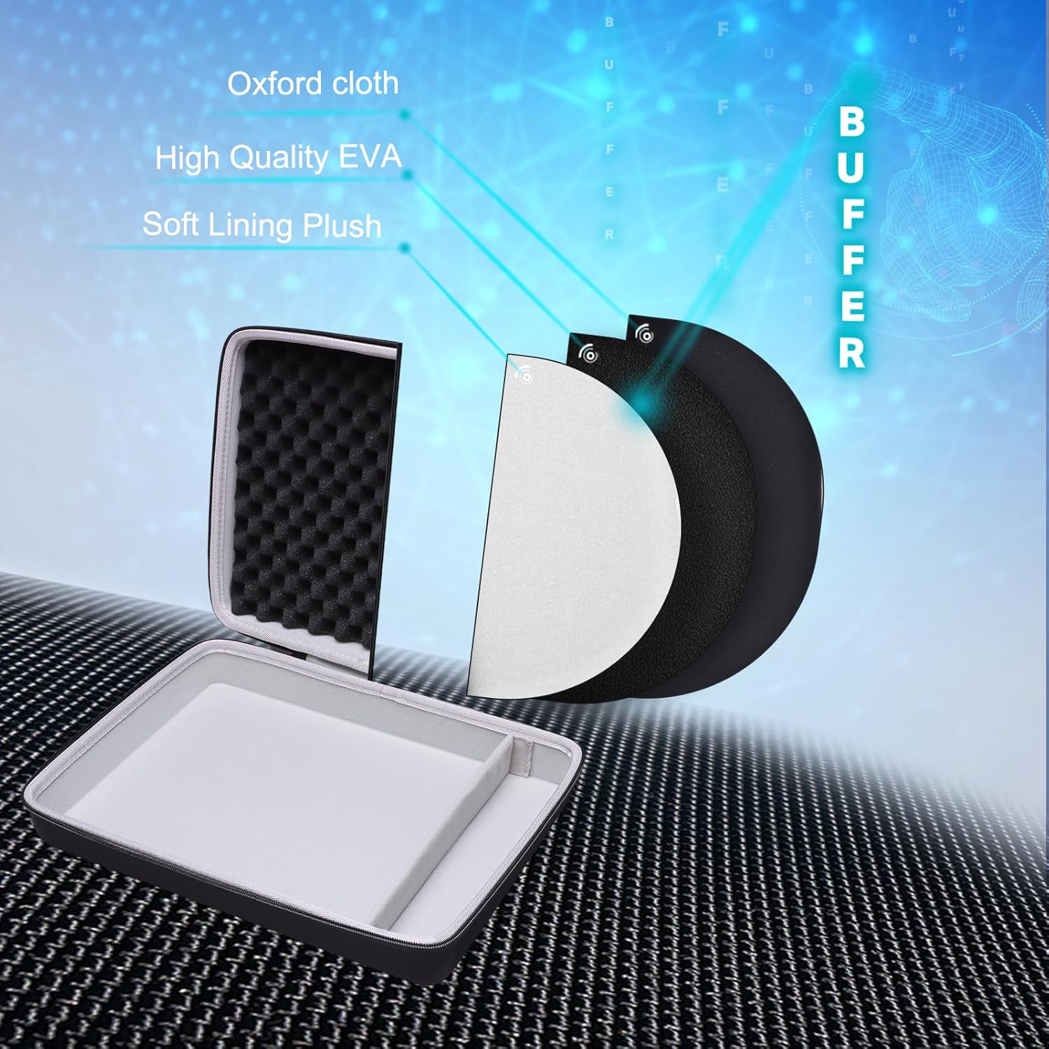 XANAD Mixer Case for Mackie Mix12FX or Behringer Xenyx 1202SFX 12-Channel Compact Mixer - with Small Storage Bag