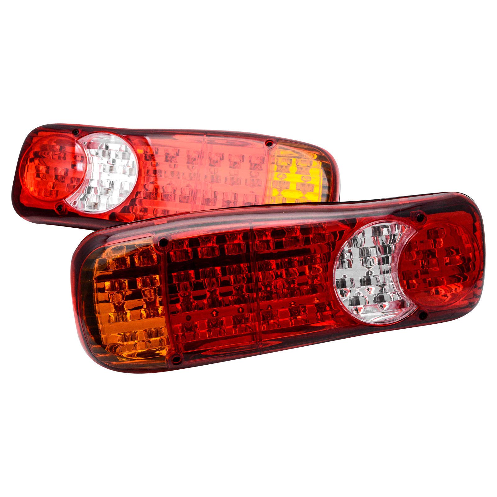 Riloer 2 x tylne światło LED, 12 V, 46 LED, tylne światło tylne do ciężarówki, przyczepy, łodzi, przyczepy kempingowej