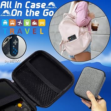 Miyoo Mini Plus 3.5 inch Handheld Game Console with Portable Case Transparent Black 128GB
