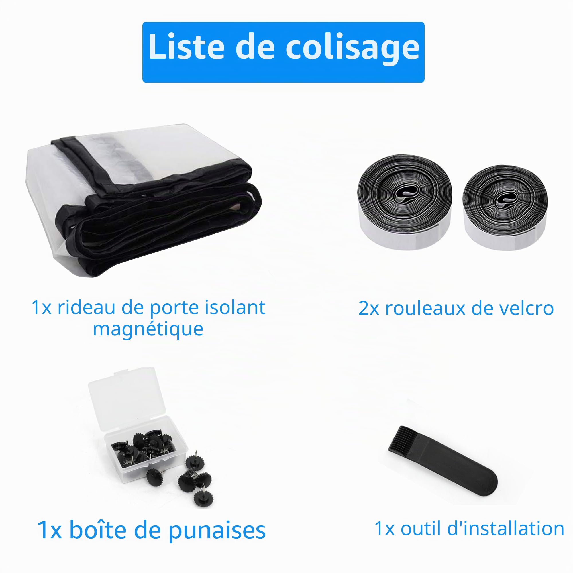 Rideau de porte magnétique à isolation thermique de 91,4 x 243,8 cm – Fermeture automatique – Convient aux portes jusqu'à 86,4 x 241,3 cm pour garder au chaud en hiver frais en été pour climatiseur,