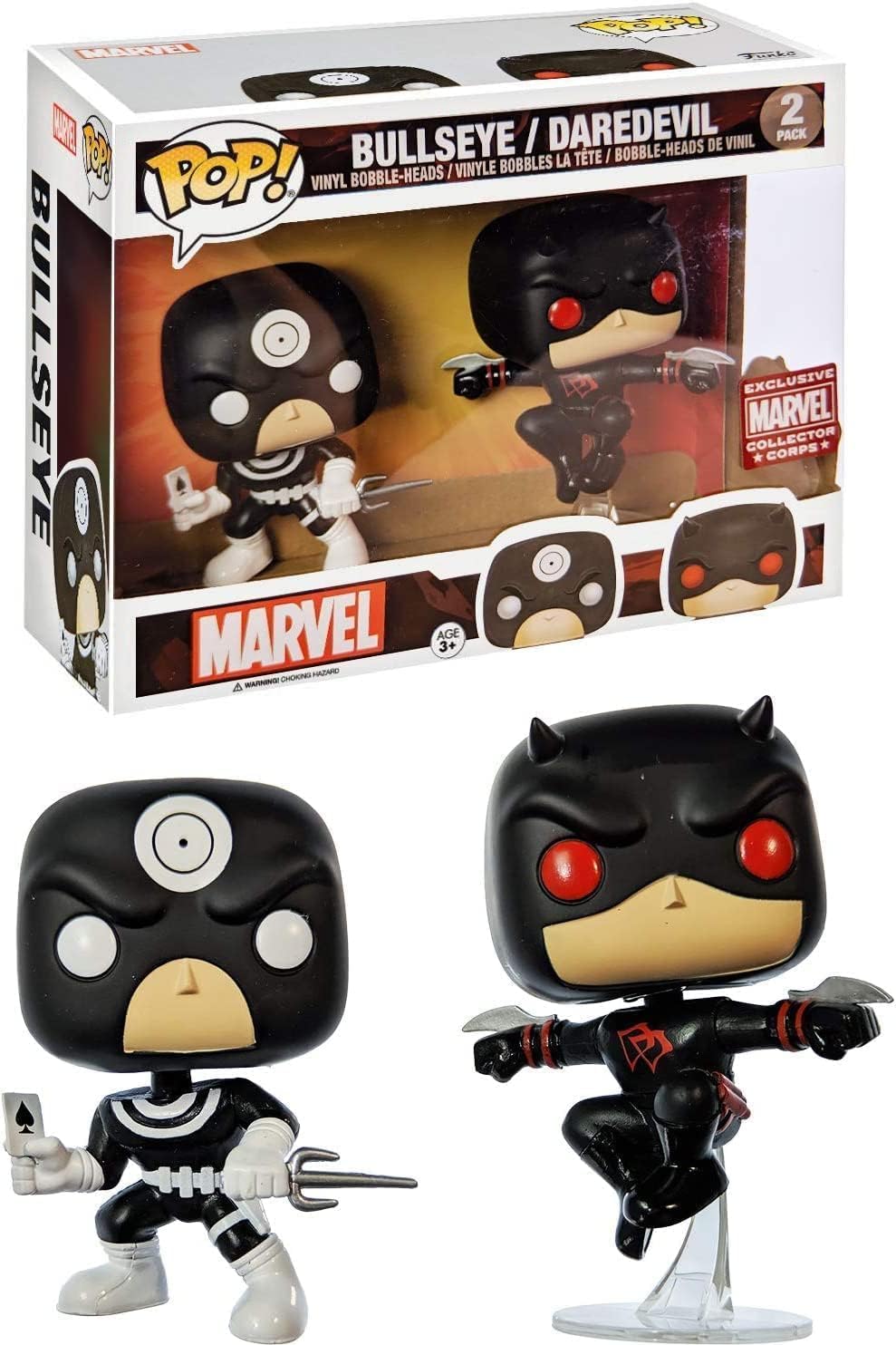 Funko Bullseye & Daredevil (Collector Corps Exc) Pop Vinyl Figure & 1 Compatible Protector Bundle (12470 - B)