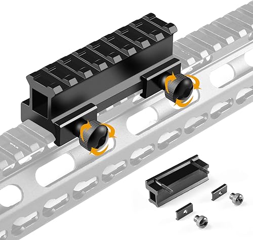Miniatura 7 de FENTUK - Soportes elevadores Picatinny de 1 pulgada de alto perfil y perfil bajo de 12 pulgada, 8 ranuras, montaje elevador de riel Picatinny con
