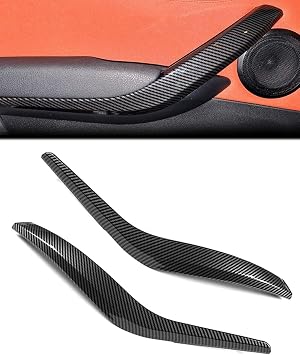 Generic X1 E84 Door Handle Cover 2 Pieces Door Handle Cover Left Side + Right Side Interior Door Handle Cover Compatible with BMW X1 E84 2009-2015 #51412991775#51412991776 Silver Carbon Fiber
