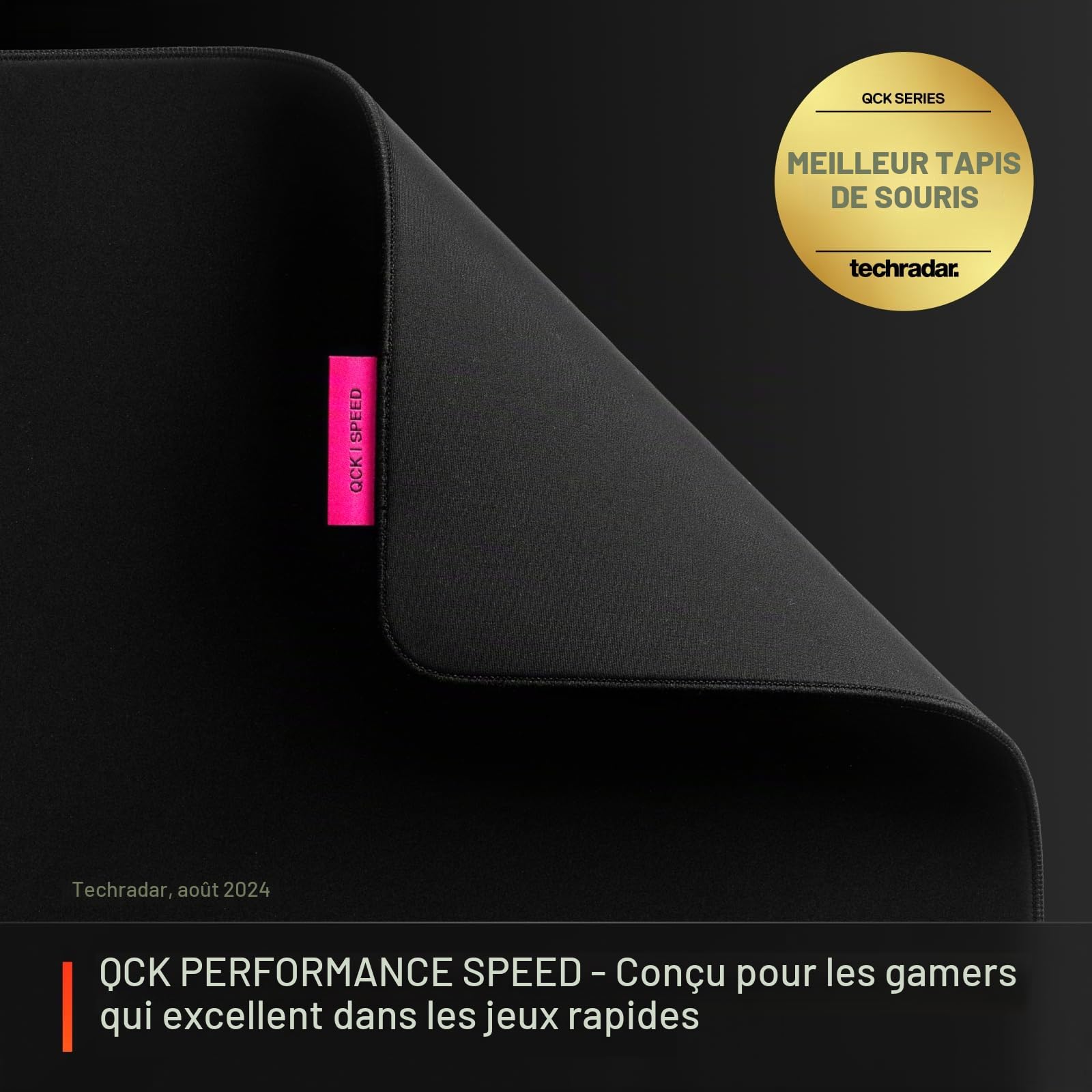 SteelSeries QcK L Performance Speed Tapis de Souris de Jeu – Densité supplémentaire pour Une Glisse Fluide – Coutures discrètes – Base en Caoutchouc néoprène antidérapant – 42 x 49 cm – FPS, MOBAs