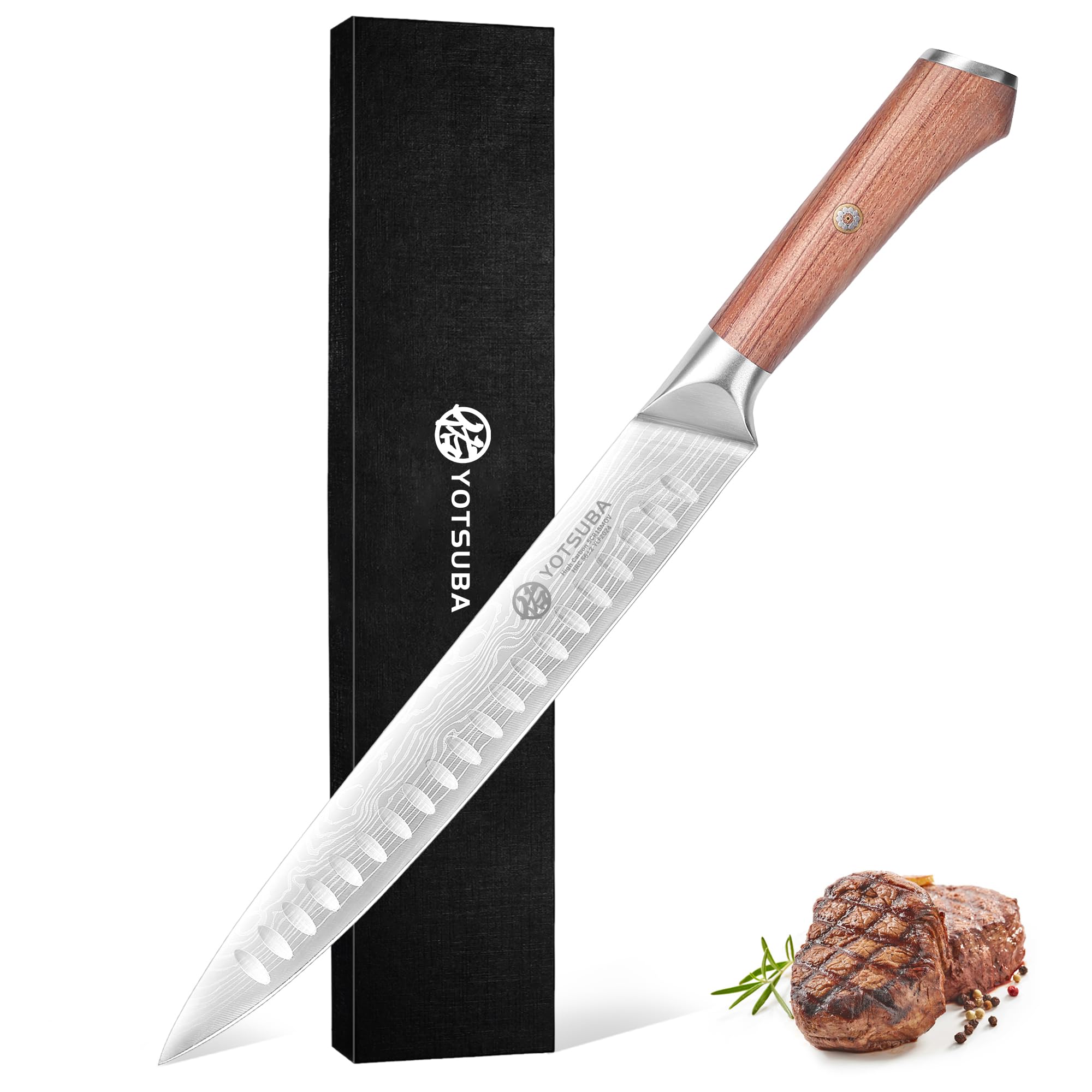 YOTSUBA Fleischmesser Kochmesser, 26cm scharf Tranchiermesser, Metzgermesser profi Messer Küchenmesser, Deutscher Edelstahl Allzweckmesser mit ergonomischem rutschfestem Griff