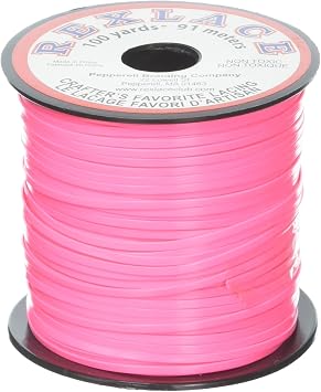 Rexlace Plastic Lacing .0938" X100yd, Neon Pink
