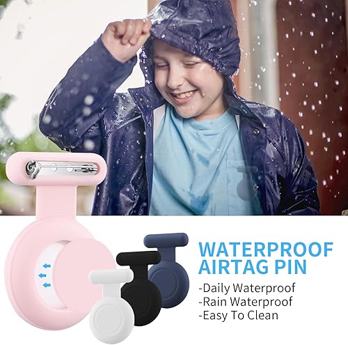 Miniatura 2 de Soporte impermeable compatible con AirTag para niños (paquete de 4), funda oculta con alfiler, clip de rastreador GPS compatible con Apple Air Tag,
