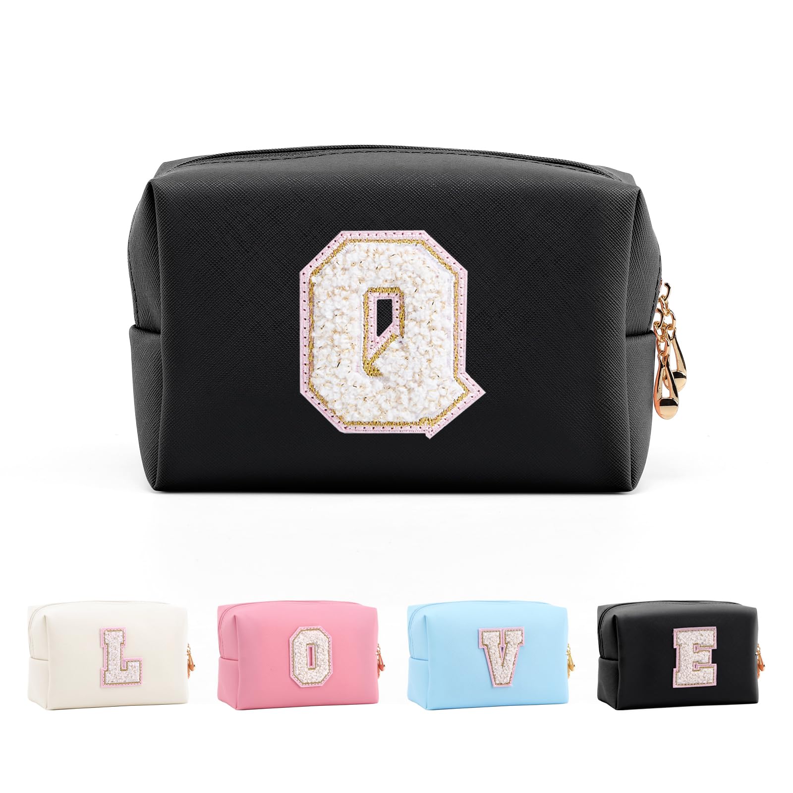 Bolsa de Maquillaje, Bolsa de Cosméticos Impermeable de Viaje, PU Cuero, Neceser de Baño, Bolsa De Aseo Y Almacenamiento para Mujer,Cosas Preppy para niñas Adolescentes (Letra A-Z) — view 88