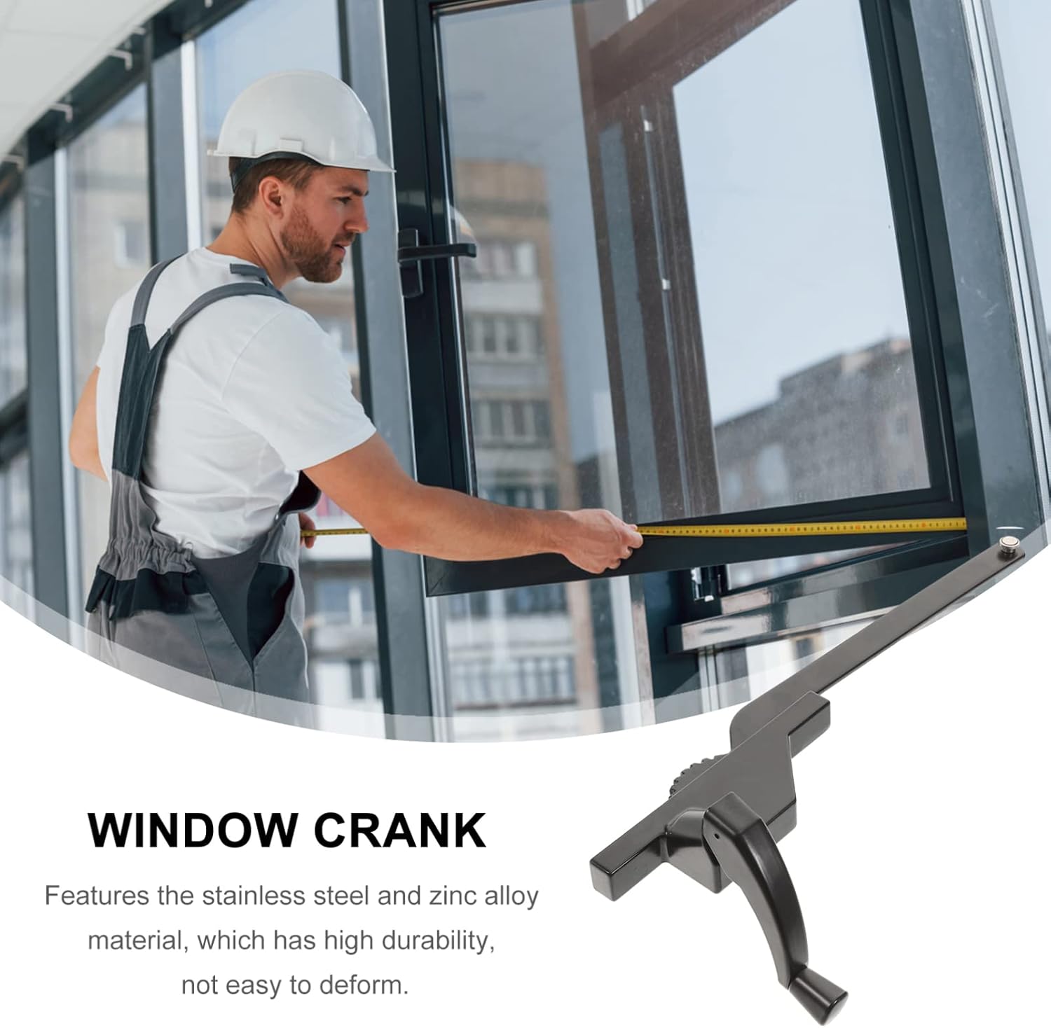 2 Sets Manual Window Opener Window Part Sill Pan Replacement Handles Single Hung Window Replacement Casement Operator Replacement Sliding Door Stopper Left Crank Zinc Alloy