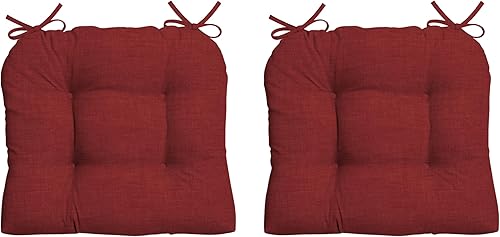 Arden Selections Cojín de mimbre para silla de exterior, paquete de 2, 20 x 18, cojín de felpa copetudo para sillas de mimbre y mecedoras de 18 x 20