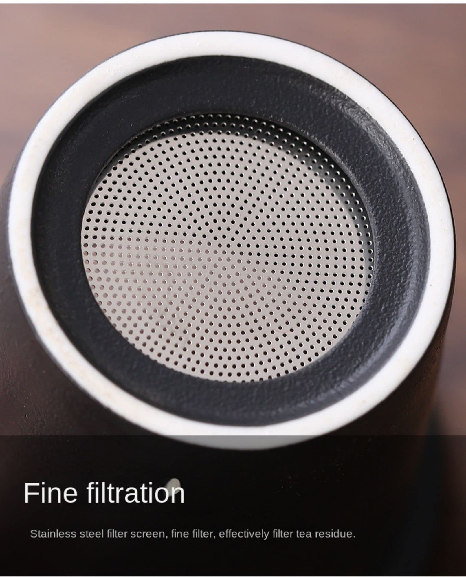 Tazze Tazza in Ceramica da 450 ml con Coperchio e infusore per tè, Tazza da tè con Coperchio per separare Le Foglie di tè, Perfetta per preparare Il tè (Bianco)