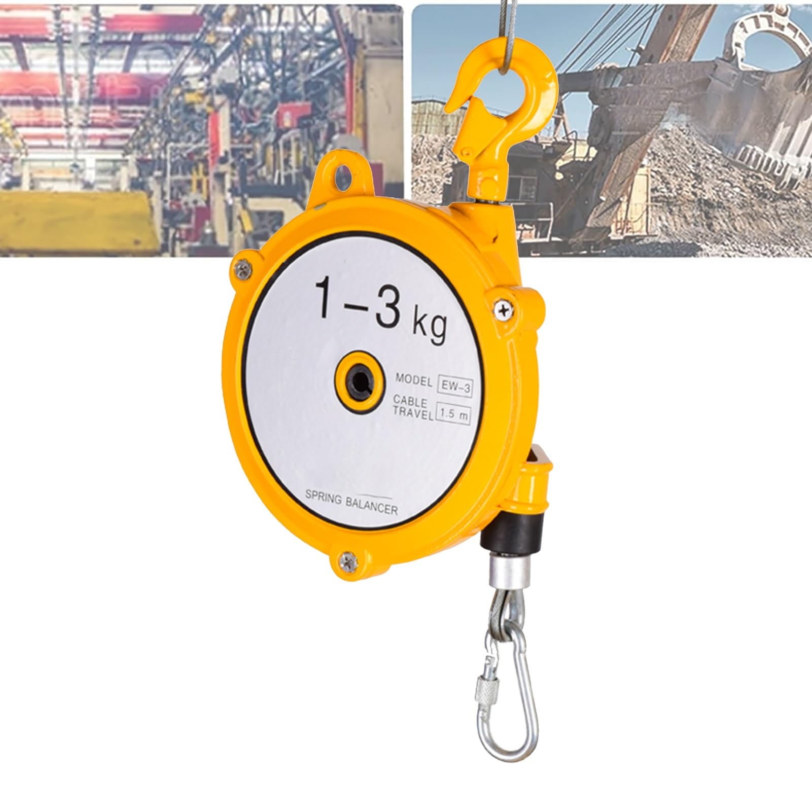 WEKONUMEX Retractable Spring Balancer, Spring Balancer 1.5m Retractable Self-Locking Multiple Weight Capacities(1-3kg)