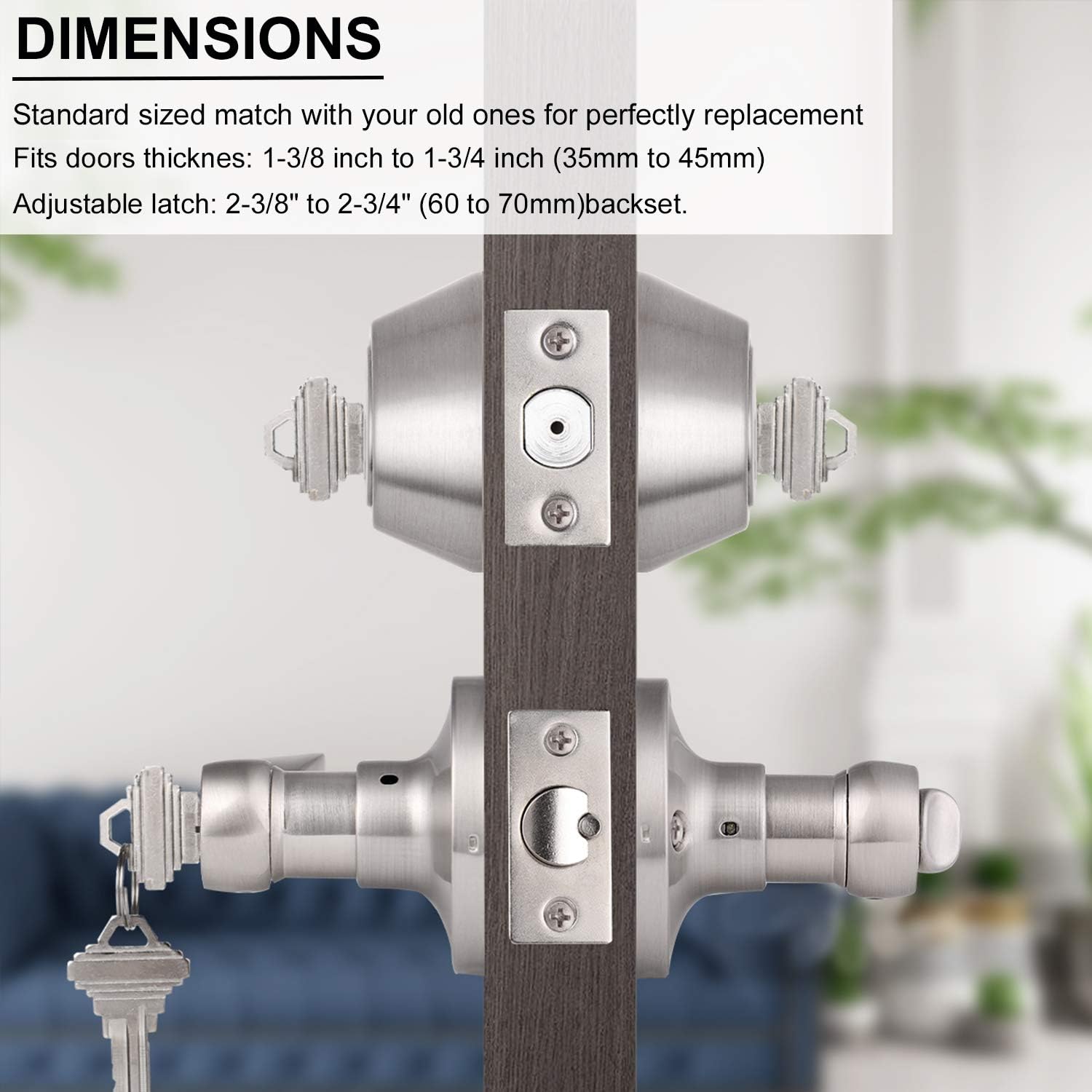 Amazon Crazy 🔥 Deals 5 Pack Keyed Alike Combo Pack of Entry Door Handles Knob with Double Cylinder Deadbolt, Durable Satin Nickel Finish Door Lockset, Door Handles