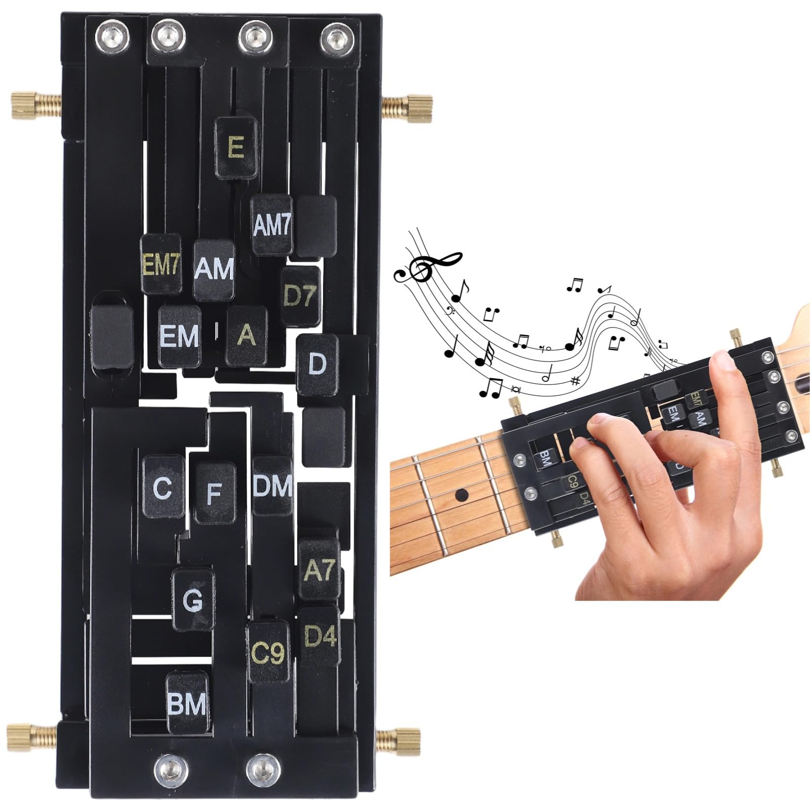 Outil d'entraînement d'accords pour guitare portable pour jouer sans douleur aux doigts