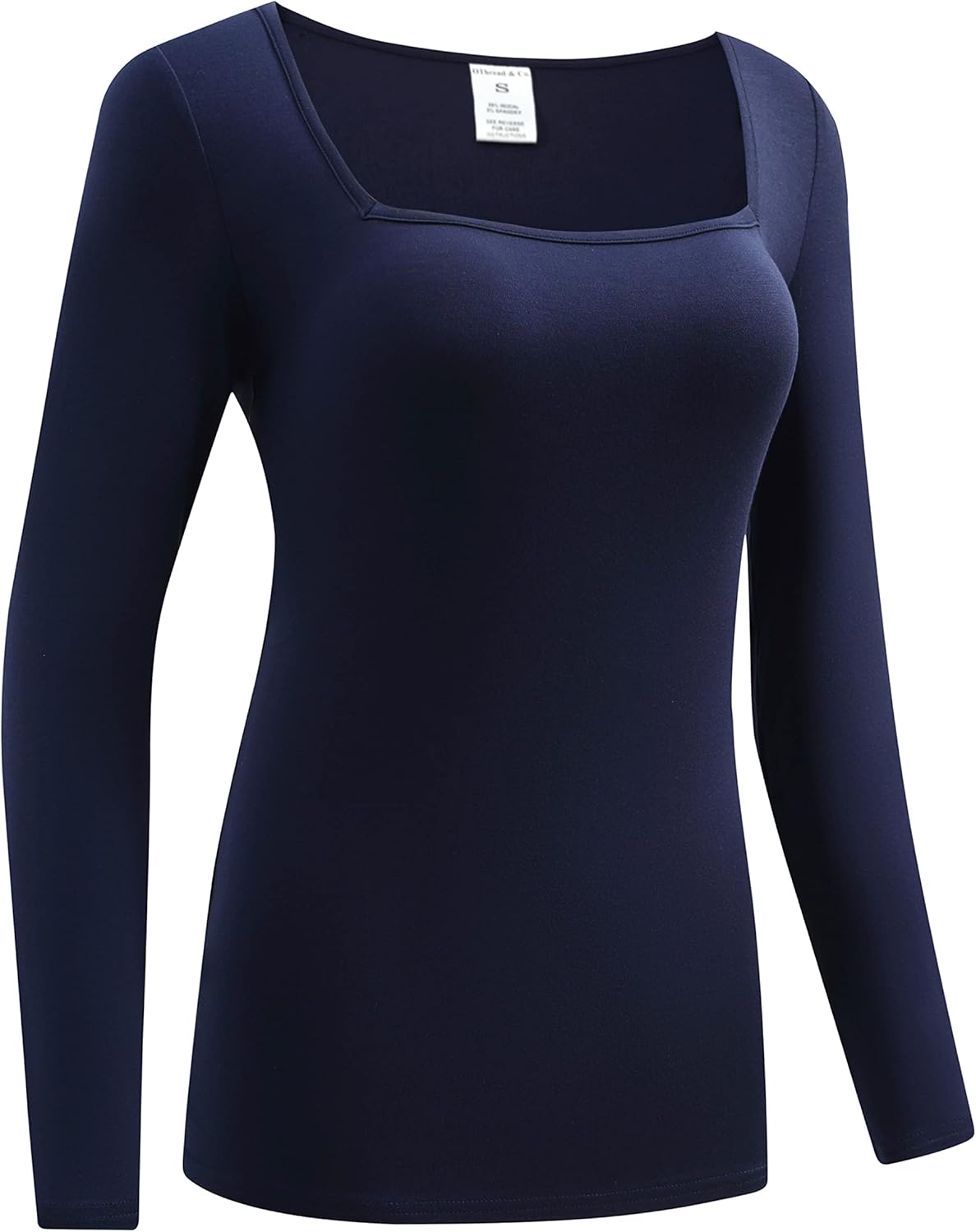 OThread & Co. Women's Long Sleeve T-Shirt Comfy Square Neck Shirts Basic Stretch Layer - Image 3