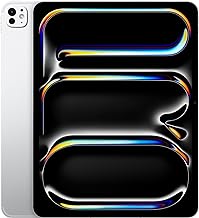 Apple|iPad Pro de 13", chip M4 para Apple Intelligence, pantalla Ultra Retina XDR, cámara frontal/trasera 12MP, escáner LiDAR, Wi-Fi 6E para red 5G, FaceID, 1TB, batería para el día entero, plateado