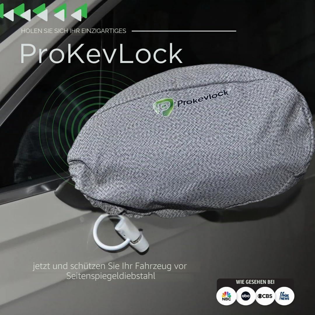 Neue & verbesserte ProKevLock Fahrzeug-Seitenspiegelabdeckungen mit Schloss – Anti-Diebstahl-Spiegelabdeckung – UHMWPE & HPE Stufe V – passend für alle Autos, SUVs, die meisten LKWs – Schutz vor Eis &