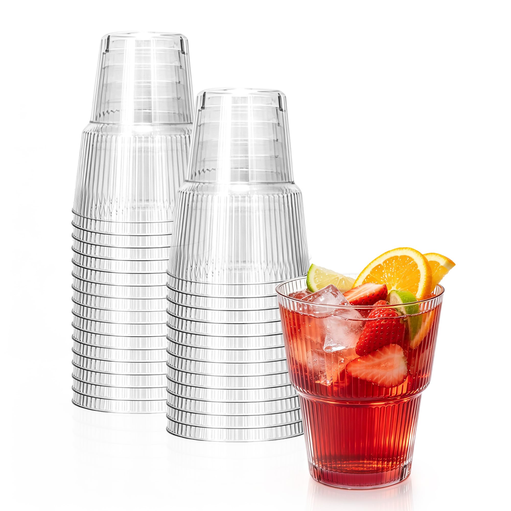 50 Pack Green Plastic Wine Glasses, 14 oz Clear Plastic Cups — Amazon image 8