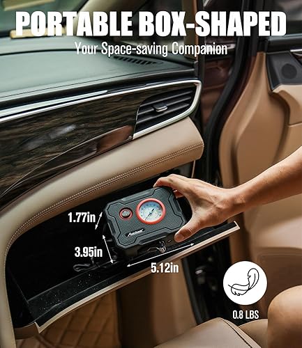 Miniatura 3 de AVID POWER 12V Tire Inflator Portable Air Compressor, Portable Car Air Pump w/Display Gauge and LED Light, Air Pump for Car Tires, Bike, Motorcycle,