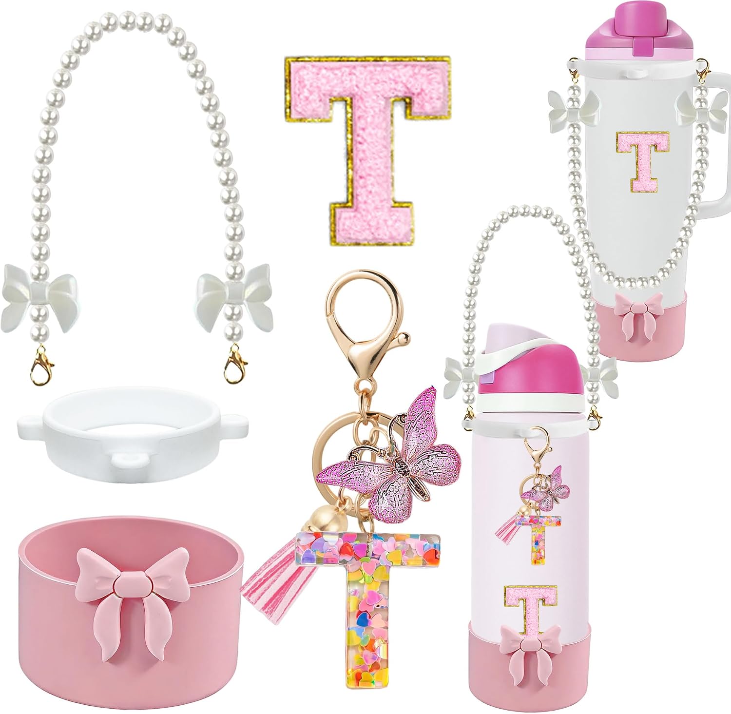 Bow Boot Accessories Set for Owala Pearl & Stickers