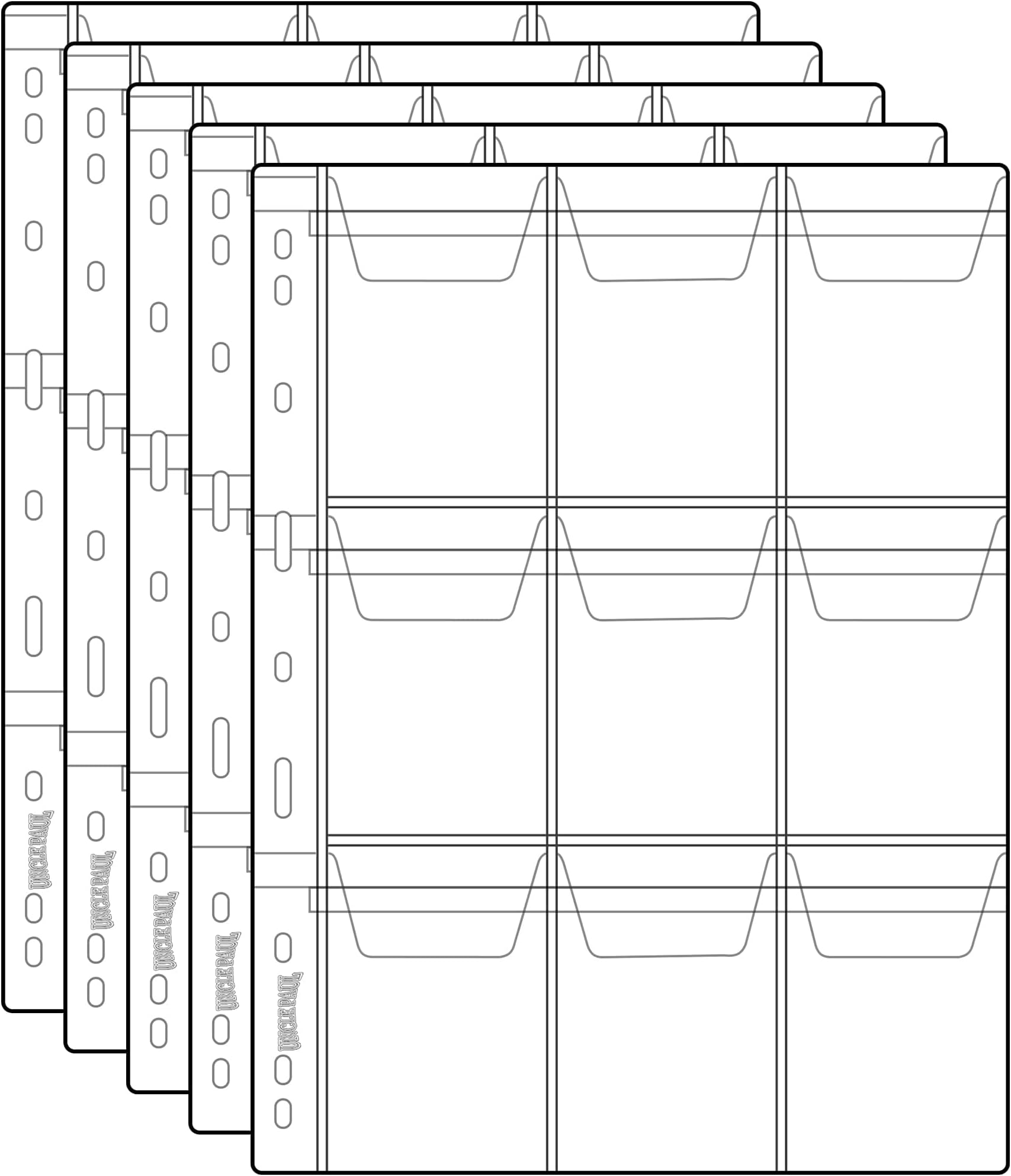 Coin Collecting Pages 5 Sheets 9 Pockets Standard 9Hole Coin Pocket Inserts Collecting Sleeves for Coins Uncle Paul CS03509