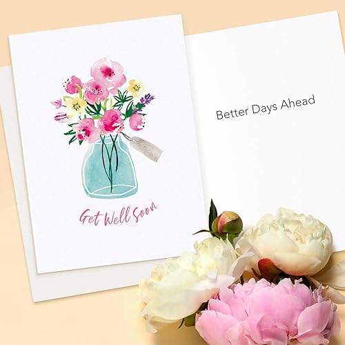 Miniatura 4 de Sweetzer & Orange Tarjetas de recuperación a granel con sobres, paquete de 24 hojas de recupérate pronto. Tarjetas de felicitación gruesas de 300